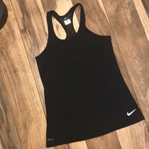 NIKE black mesh Razorback tank top